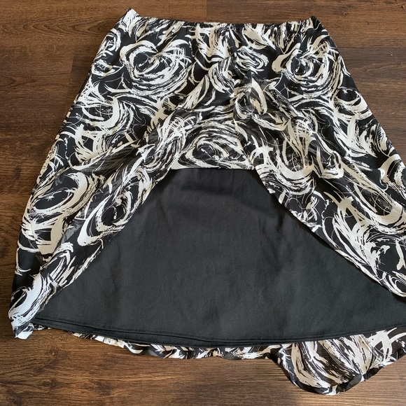 Addition Elle Black & White A-line Chiffon Skirt - Picture 7 of 8